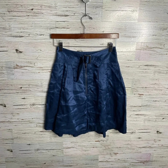 Cue made in Australia blue a-line skirt  with pockets and bow size 6 pockets - Picture 5 of 8